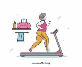 Vector Fat Women Running
