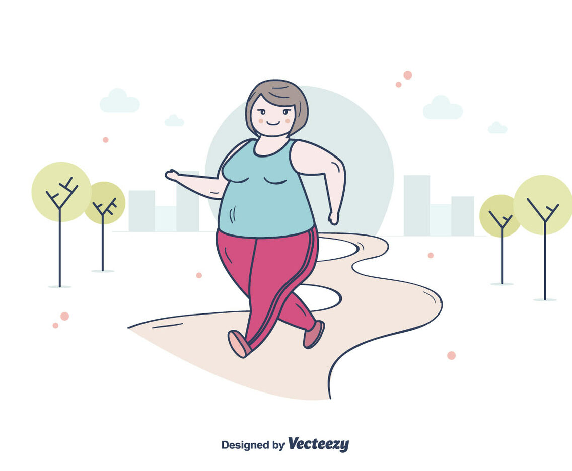 Fat Woman Jogging
