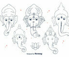 Ganesh Line Vector