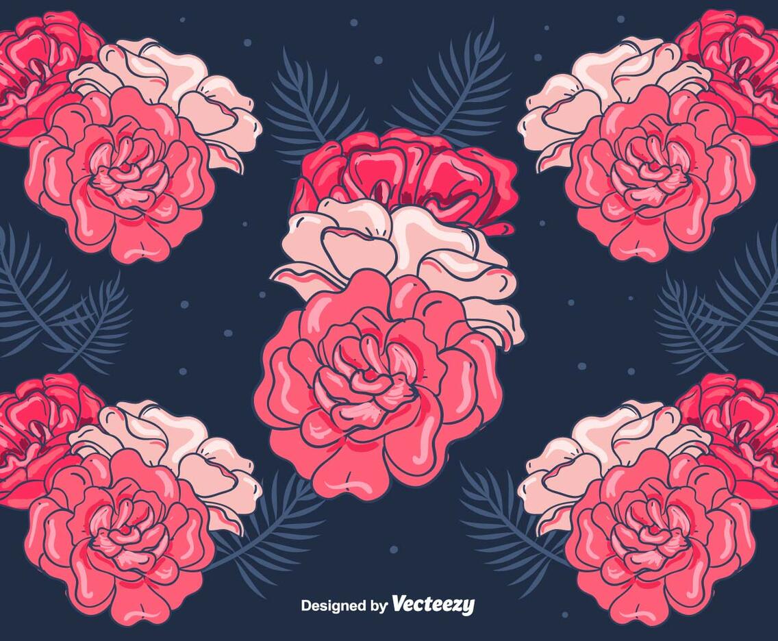 Red Floral Background