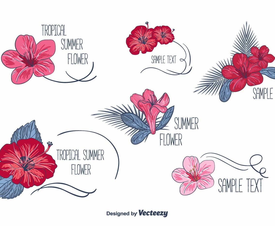 Floral Labels Vectors