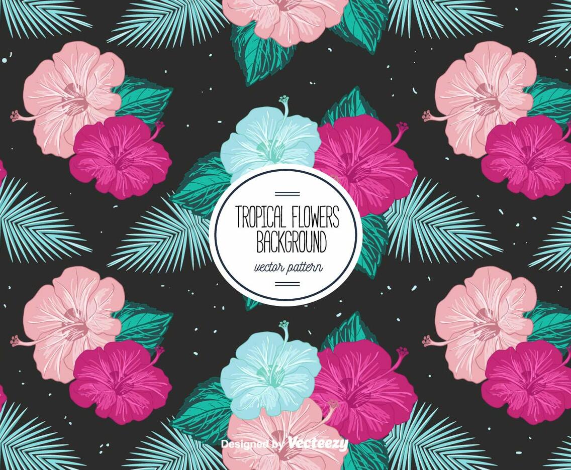 Free Tropical Flowers Background