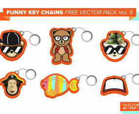 Funny Key Chains Free Vector Pack Vol. 9