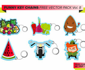 Funny Key Chains Free Vector Pack Vol. 8