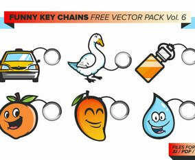 Funny Key Chains Free Vector Pack Vol. 6