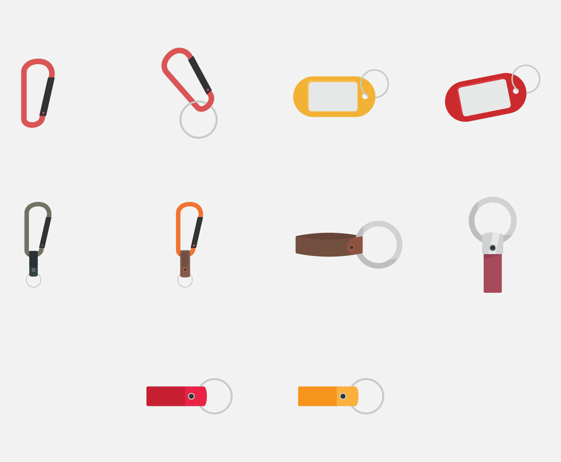 Key Chains Template Icon Set