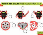 Funny Key Chains Free Vector Pack Vol. 5