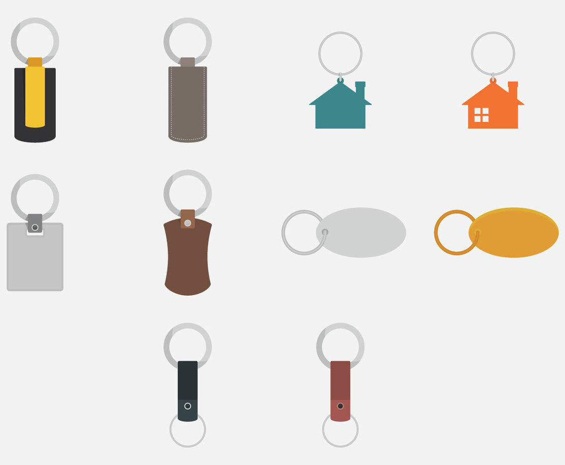 Key Chains Template Icon Set