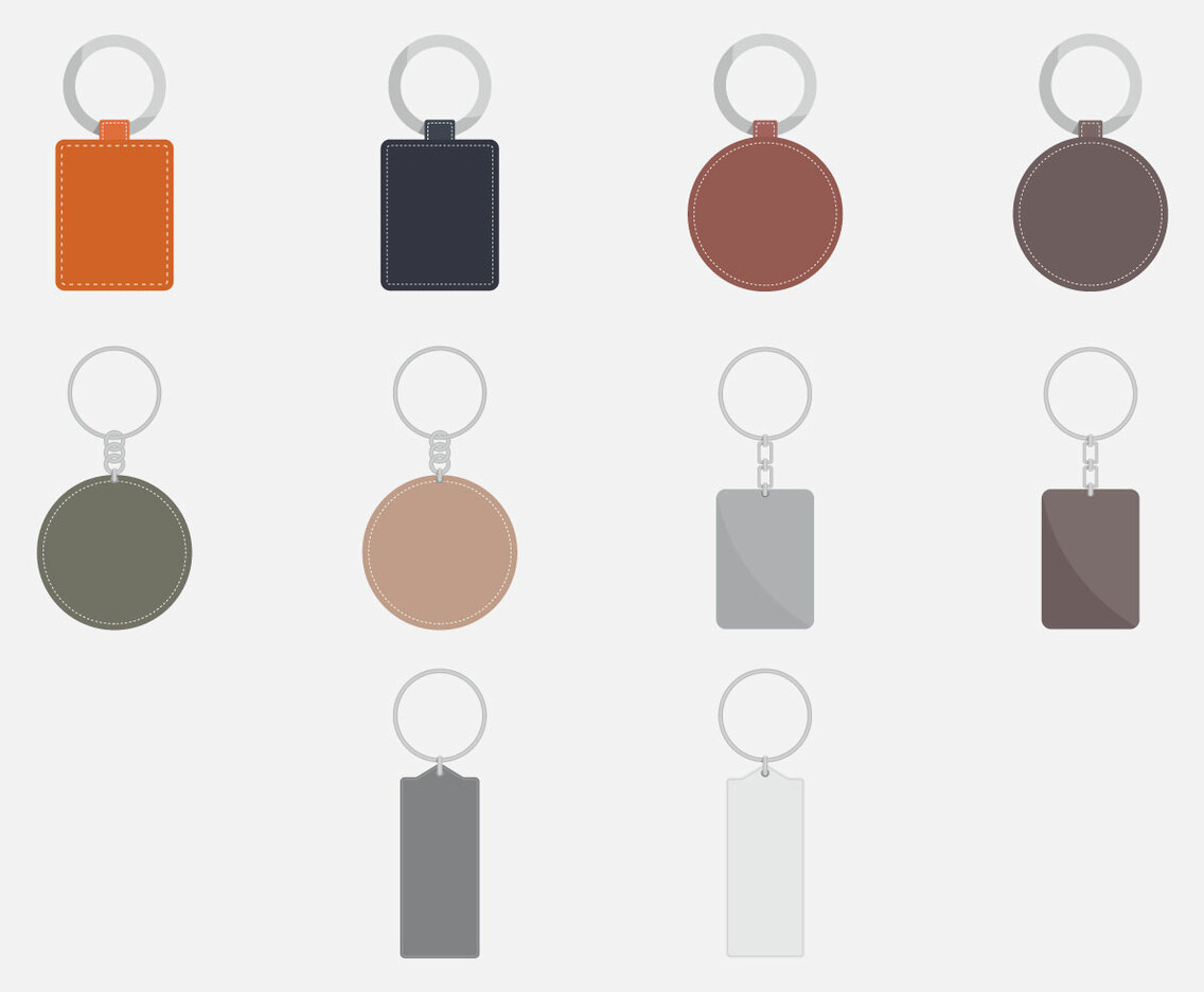 Key Chains Template Icon Set