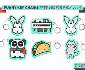 Funny Key Chains Free Vector Pack Vol. 4