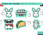 Funny Key Chains Free Vector Pack Vol. 4