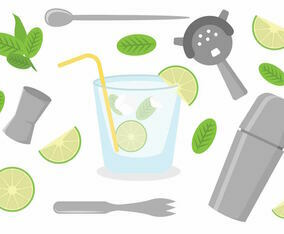 Flat Caipirinha Icon Set