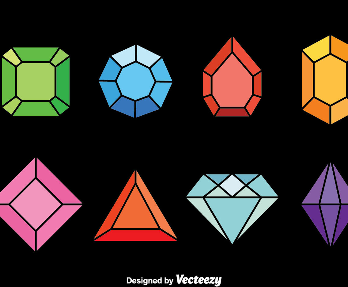 Colorful Gems Vector Set