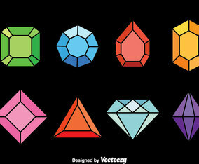 Colorful Gems Vector Set