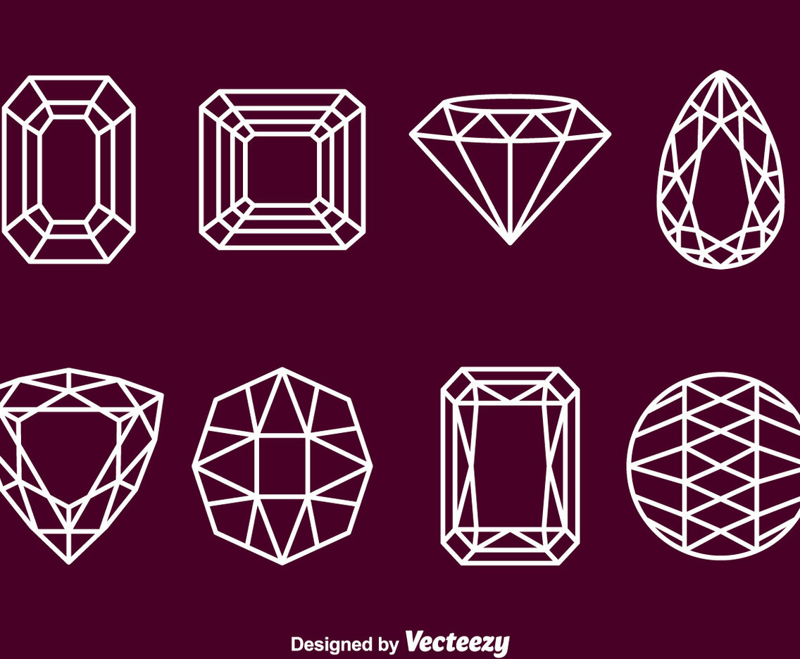 Gems Stone Outline Icons