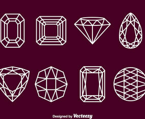 Gems Stone Outline Icons