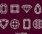 Gems Stone Outline Icons