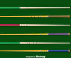 Pool Sticks Collection Vector