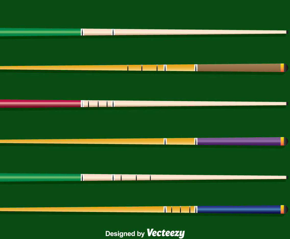 Pool Sticks Collection Vector