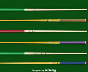 Pool Sticks Collection Vector