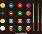 Pool Balls And Stick Vector Set