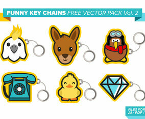 Funny Key Chains Free Vector Pack Vol. 2