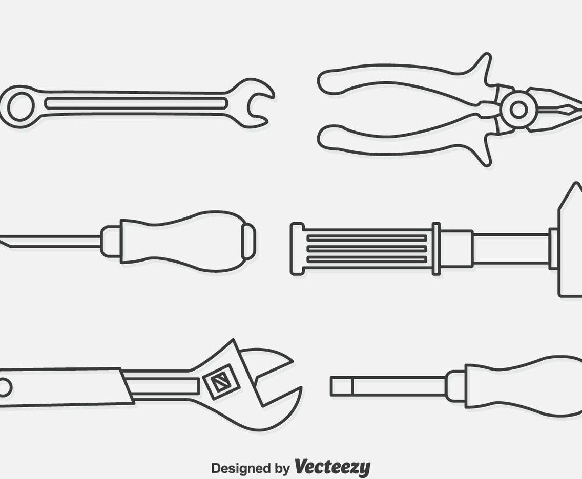 Repair Tools Outline Icons