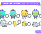 Cute Key Chains Free Vector Pack