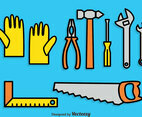 Work Tools Cartoon Icons Set