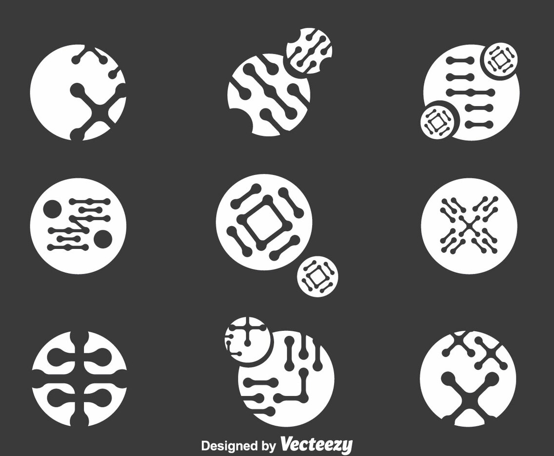 Nanotechnology Icons Vector