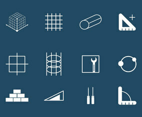 Rebar Construction Icon Set
