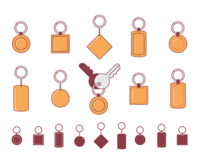 Key Chains Flat Icons