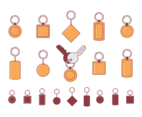 Key Chains Flat Icons