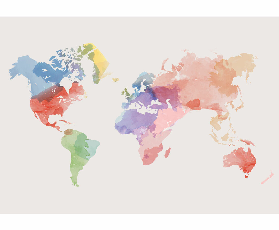 Watercolor World Map Vector