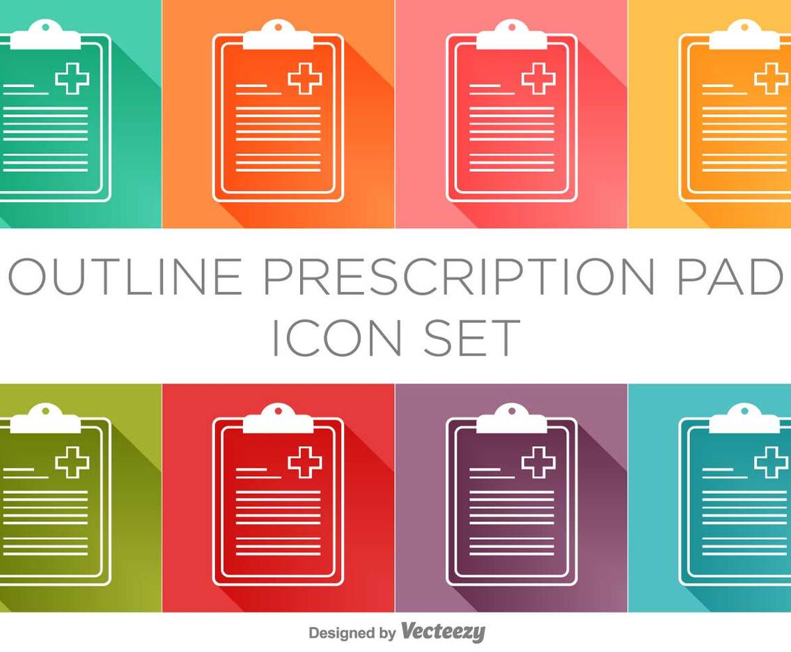 Vector Prescription Pad Icon Set