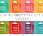 Vector Prescription Pad Icon Set