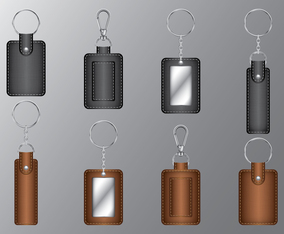 Leather Rectangle Keychains