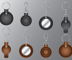 Leather Circle Keychains