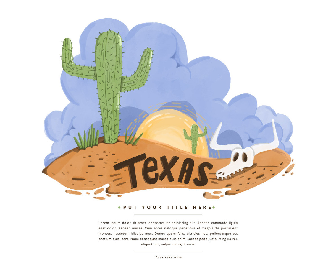 Free Texas Desert Watercolor Vector