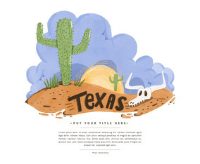 Free Texas Desert Watercolor Vector