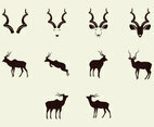 Kudu Silhouette Icon Set