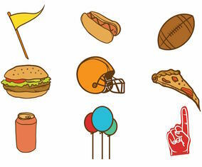 Free Hand Drawn Tailgate Party Icon Set