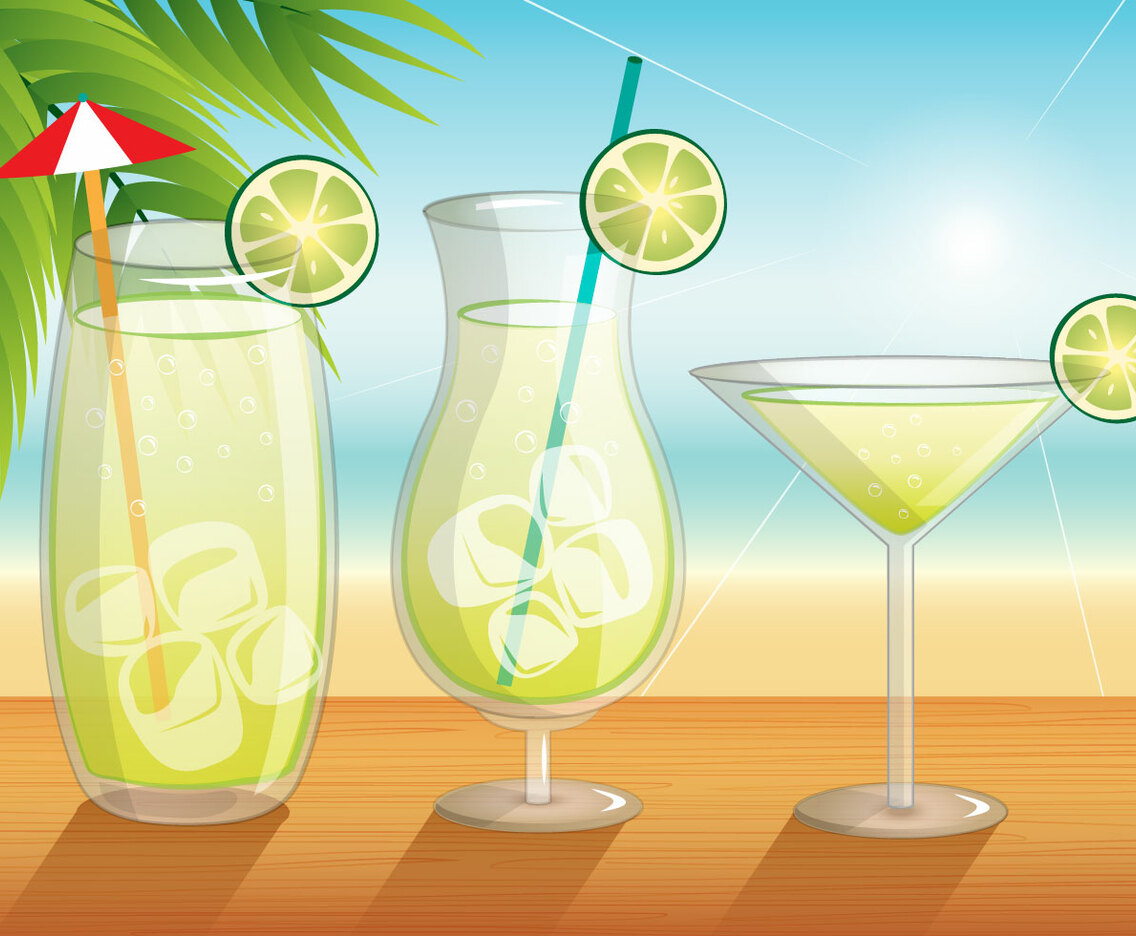 Caipirinha Beach Theme Vector