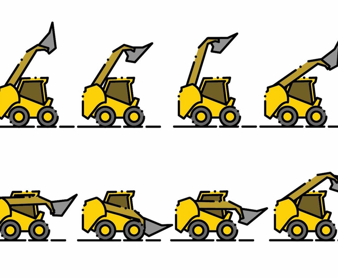 Minimalist Skid Steer Icon Set