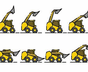 Minimalist Skid Steer Icon Set