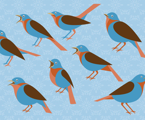 Nightingale Flat Illustration Set