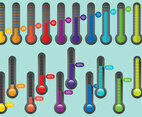 Colorful Percent Thermometers