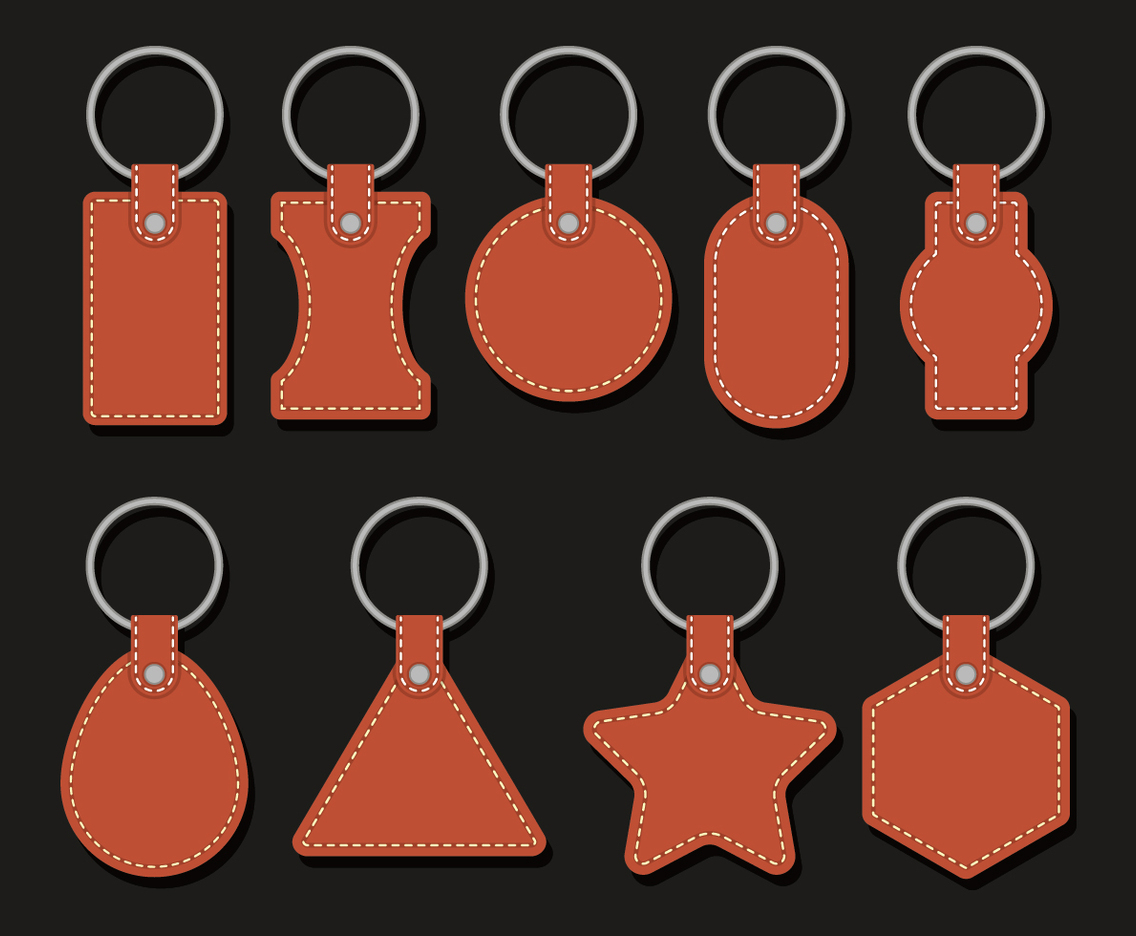 Leather Keychains Vectors