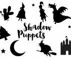 Shadow Puppet Silhouette Icon Set