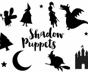 Shadow Puppet Silhouette Icon Set